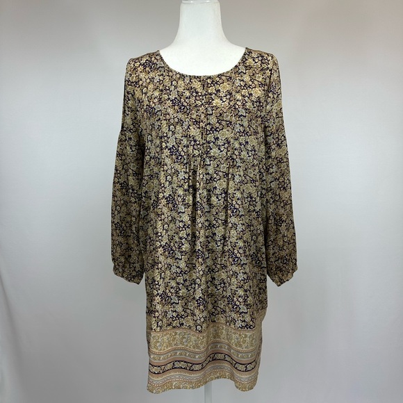 Lucky Brand Silk Floral Border Dress Size Small NWT - Picture 1 of 15